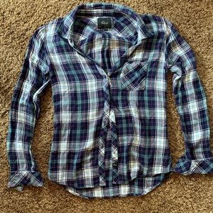 Rails Blue Plaid Flannel Long Sleeve Shirt